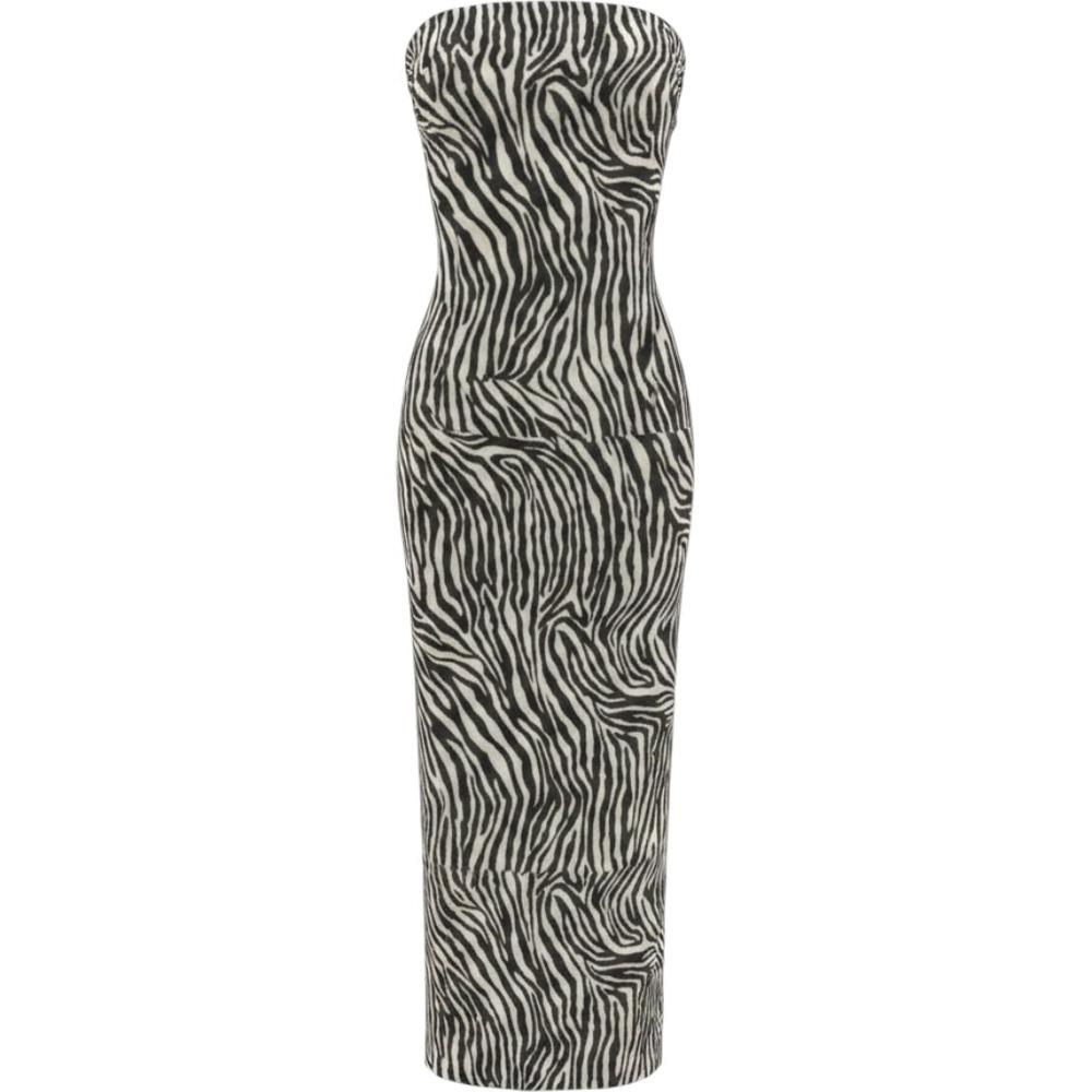 Jessica McClintock for Gunne Sax Millennium 2000 Strapless Zebra Print Maxi Sz 9